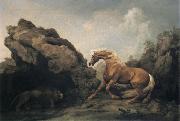 George Stubbs Horse Frightened by a lion oil painting reproduction